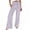 Purple, variant on Womens Striped Straight Leg Pants Comfort Elastic High Waist Linen Slacks Loose Fit Casual Business Dress Pants Flowy Beach Trousers with Pockets Purple L