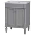 thumbnail image 6 of DSstyles 24" Bathroom Vanity with Top Sink Modern Undermount 2-Tier Storage Cabinet with Double Door Single Sink Bathroom Vanity for Home Hotel Grey, 6 of 9