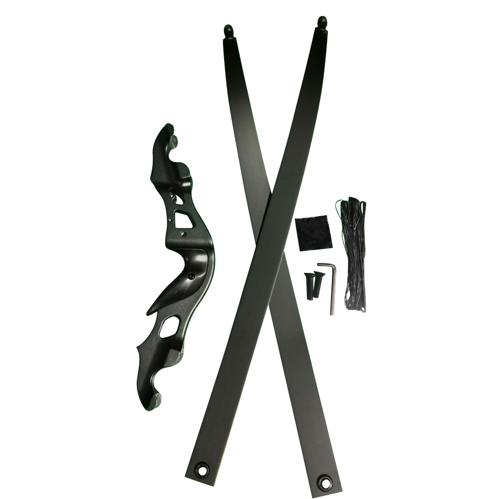 Recurve Bow Kit 40lbs 60" Alloy Riser Fiberglass Bamboo Laminated Limbs Hunting Fishing Archery Set