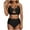 Black, variant on Jamicy Womens Swimsuits Gift for Women 2 Piece Bikini Set V Neck Cutout Swimsuit High Waisted Textured Ruched 2025 Summer Beach Swim Bathing Suits