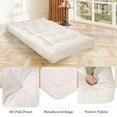 thumbnail image 5 of 8-inch Futon Mattress Full Size, Thick Futon Sofa Couch Bed Foldable Floor Sleeping Pad for Adults, Ultra-Soft Foam Floor Bed Mattress, Portable Velvet Tatami Mat, (Frame Not Included), White, 5 of 7