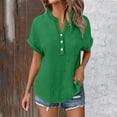 thumbnail image 2 of Htigea Short Sleeve Sweater for Women Summer Business Casual Dressy Outfits Work Tops Lightweight Spring Blouses 2025 Green,S, 2 of 6