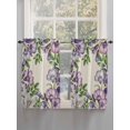 thumbnail image 5 of Purple Flowers Bathroom Window Curtain, Spring Leaves Floral Plants Beige Light Filtering Coffee Kitchen Curtains, Bedroom Living Room Curtains 2 Panel 84"x45", 5 of 6