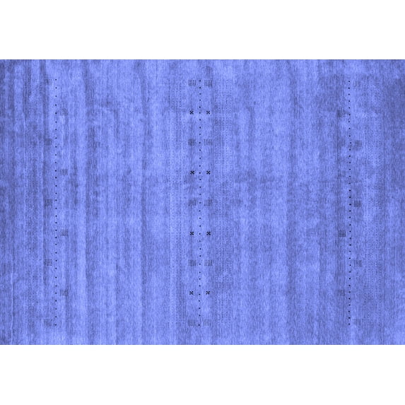 Ahgly Company Machine Washable Indoor Rectangle Abstract Blue Contemporary Area Rugs, 7' x 10'
