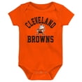thumbnail image 4 of Newborn & Infant Brown/Orange/Heather Gray Cleveland Browns Three-Pack Eat, Sleep & Drool Retro Bodysuit Set, 4 of 4