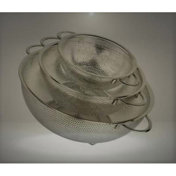 holm 3-Piece Stainless Steel Mesh Micro-Perforated Colander Set (1-Quart, 2.5-Qu