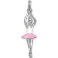 thumbnail image 1 of Sterling Silver Rhodium-Platedenamel Ballerina Charm (30 X 9) Made In China qc7097, 1 of 2