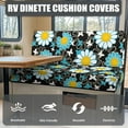 thumbnail image 4 of XYZCANDO Floral RV Dinette Cushion Covers Daisy RV Accessories Universal Cushion Covers for Couches and Sofas Comfortable Loveseat Sofa Chair Cover Furniture Protector Camper Must Haves Black, 4 of 7