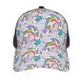 thumbnail image 3 of Lsque Unicorn DoingYoga Printed Trucker Hat - Baseball Cap for Men Women - Breathable Mesh Side, Adjustable Fit - for Casual Wear, 3 of 7