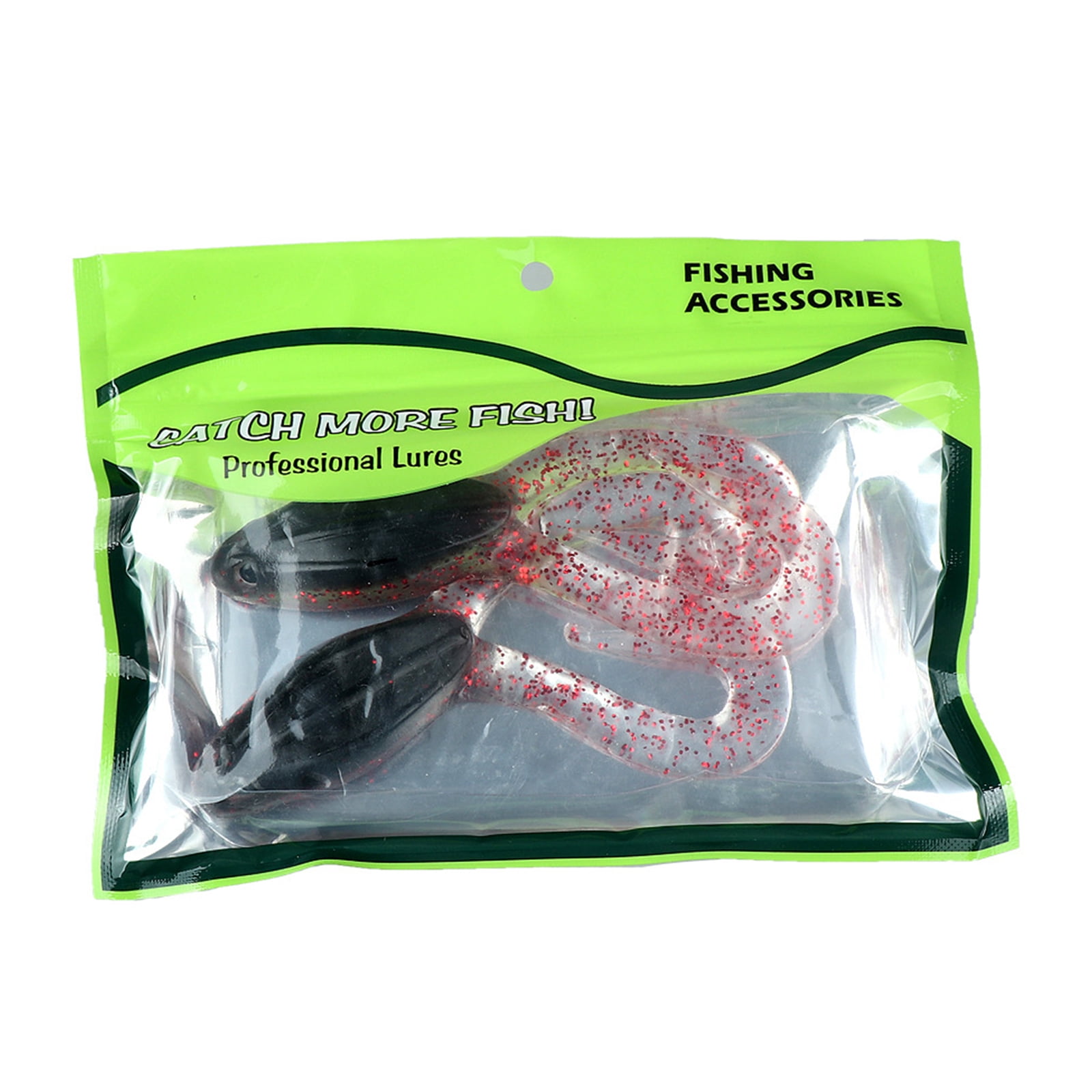 2PCS Twin Tail Soft Frogs Lures Silicone Fishing Baits Artificial Lures Swimbait for Outdoor Fishing