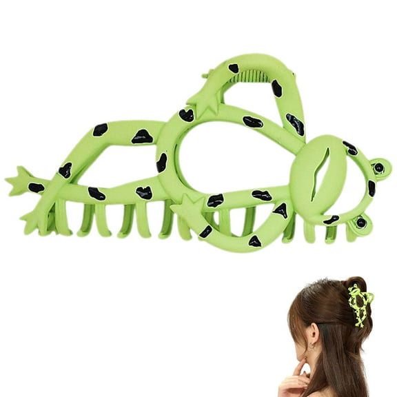 Clispeed Frog Shape Claw Clip 1Pcs Green Alloy Hair Catching Accessory For Various Occasions