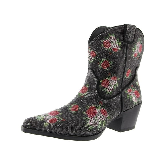 Wild Pair Womens LACEYF Floral Print Cowboy, Western Boots
