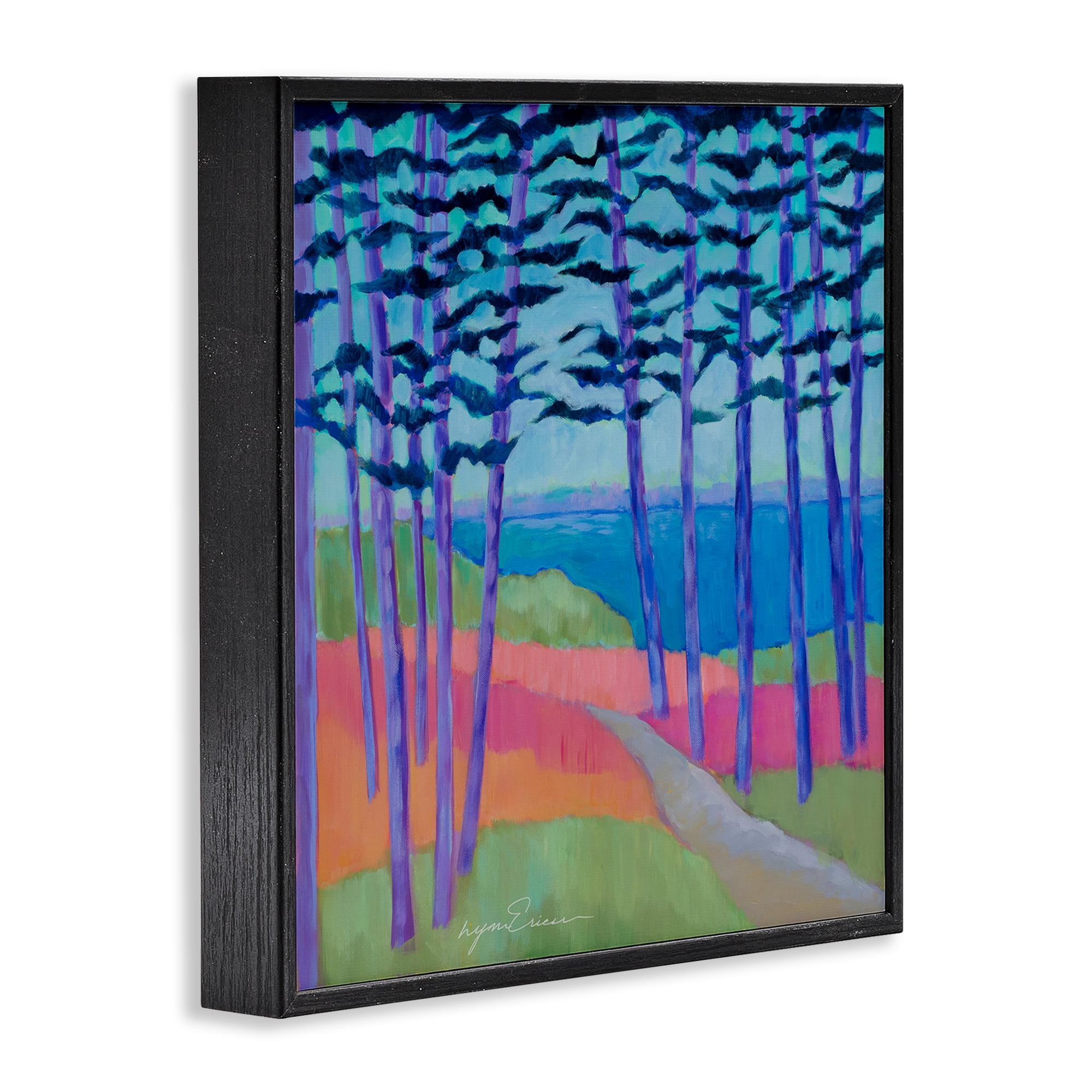 Stupell Industries Razzle Dazzle Forest Scene Black Framed Giclee Art, design by Lynn Ericson Fine Art