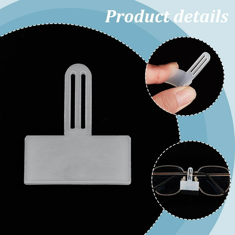 box 100pcs Transparent PVC Glasses Price Tags Sleeve Slip-on