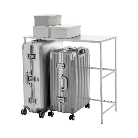 Yamazaki Home Expandable Suitcase Rack, White, Steel, Expandable