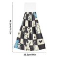 thumbnail image 6 of Yayeee Kitchen Hanging Hand Towels Set of 2 with Loop Bathroom Absorbent Tie Towel, Blue and White Cat, 6 of 7