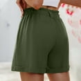 thumbnail image 5 of Ashirexll Women's Shorts, Summer Shorts for Women, Solid and Linen Summer Loose and Casual Comfortable Elastic Waist Wide Leg Pants Straight Leg Shorts, 5 of 7