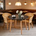 thumbnail image 2 of Extendable Dining Table - Black MDF & Wood Legs - 100/140/180x100x75cm - Modern Kitchen/Dining Room Table for Versatile Use, 2 of 11