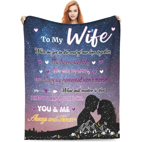 Gifts for Wife, to My Wife Blanket, for Her, Wife Birthday Gift Ideas, Romantic Gifts for Her, Wedding Marriage Gift, Soft Fleece Blanket Wife Presents Blankets, 50x60inch