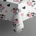 thumbnail image 5 of White Cow Heart Pattern Square Tablecloth,Waterproof Square Table Cover,Wipeable Spillproof Washable Table Cover for Home Kitchen Party Decor 42"X42"(107x107cm), 5 of 6