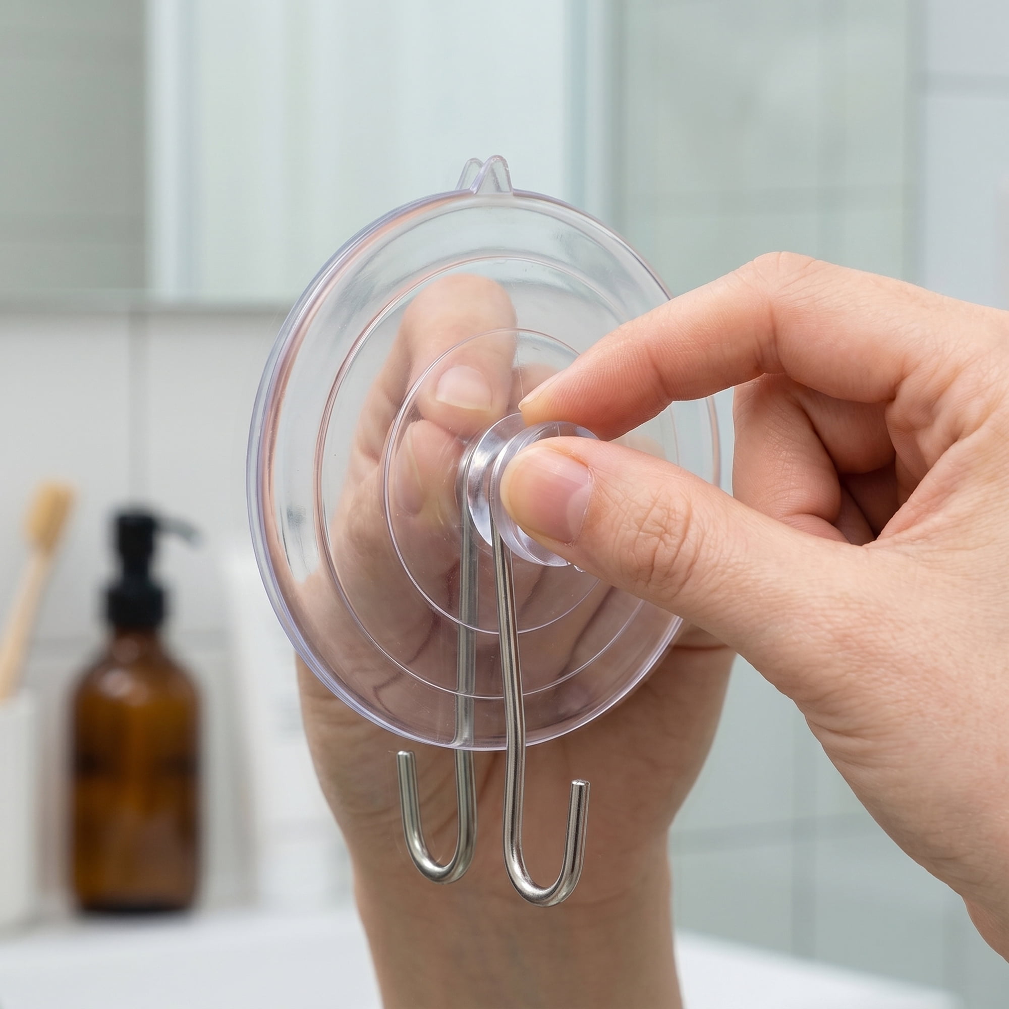 Unique Bargains 8Pcs Suction Cup Hooks for Shower Wall Hooks Transparent 2.4inch