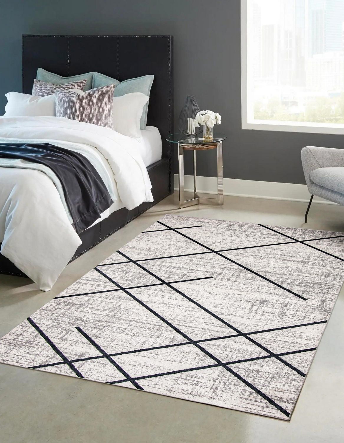 ECARPET Washable Abstract Striped Area Rug & Runner for Living Room, Bedroom, Hallway