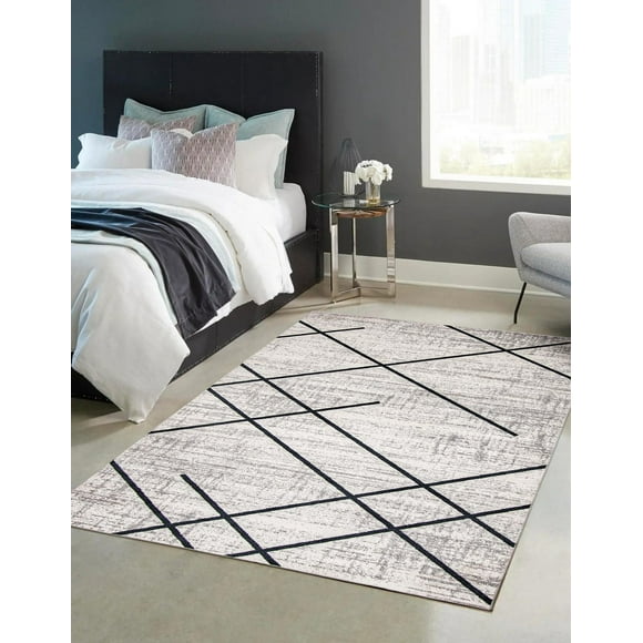 Tapis Lavable ECARPET Géométrique pour Chambre, Salon, Chambre d'Enfant, Couloir