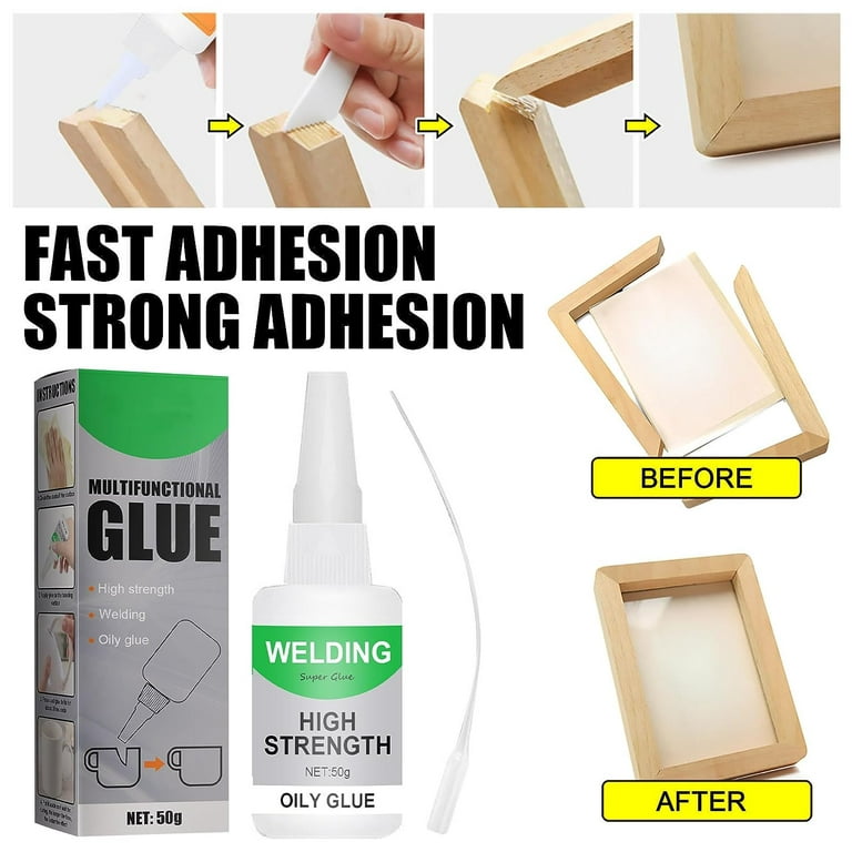 2 Pack Welding High-Strength Oily Glue, Jue Fish Glue Universal Super Glue Gel, Instant Bonding, Strong Adhesion, Repairs Last Long Time for Metal