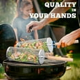 thumbnail image 6 of Rolling Grill Baskets with Removable Wooden Handle 304 Stainless Steel Nesting BBQ Grilling Cage for Vegetables Meat Outdoor Camping, 6 of 6