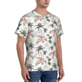 thumbnail image 4 of Yiaed Vintage Palm Trees Print Mens Short Sleeve Tight Fit T-Shirt, Crewneck Casual Tee-X-Large, 4 of 5
