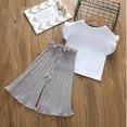 thumbnail image 6 of WOYY Toddler Girls Clothes Set Flutter Sleeve T-Shirt Pleated Pants Outfits, Sizes 4-5T, 6 of 6