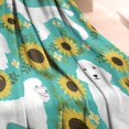 thumbnail image 3 of White Poodle Dog and Sunflowers Blanket,Comfortable Soft Flannel Throw Blanket,All Season,Warm Lightweight Blankets for Sofa Bed Couch Living Room Chair,30"x40"(80x100cm), 3 of 4