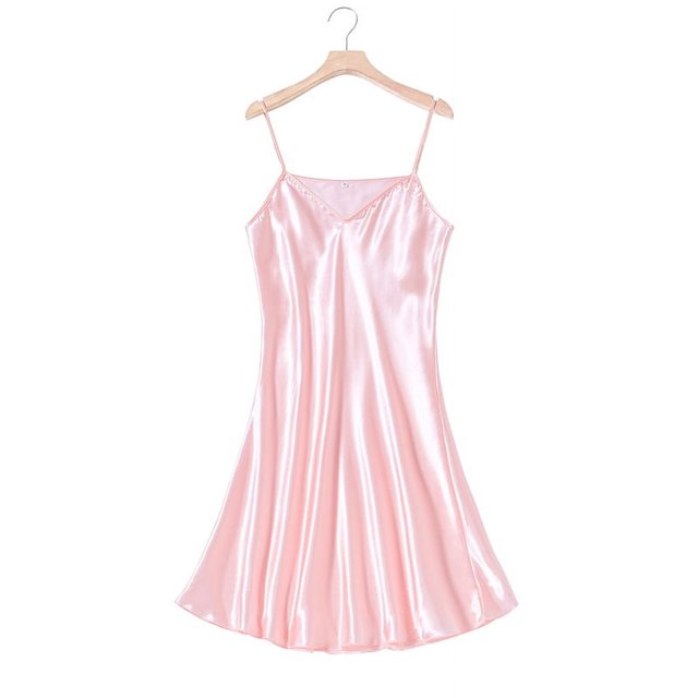 Camisón de seda de hielo de verano para mujer, pijama sexy de seda fina con tirantes, ropa de hogar de primavera y otoño