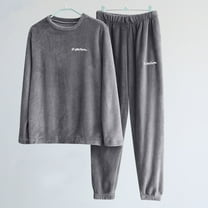 jsaierl Lounge Sets for Women 2 Piece Fleece Crewneck Long Sleeve Top and Pants Sets Warm Plush Loose Home Lounewear Outfit