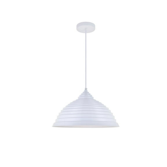 Classically Modern Ceiling Decorative Aluminum Circa 1 Light White Pendant - 15.5"Lx15.5"Wx9.5"H