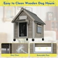 thumbnail image 3 of PETSCOSSET Dog House, Outdoor Wooden Dog Kennel with Window for Small Dog, 18.1" D x 28.5" W x 24" H, Gray, 3 of 8
