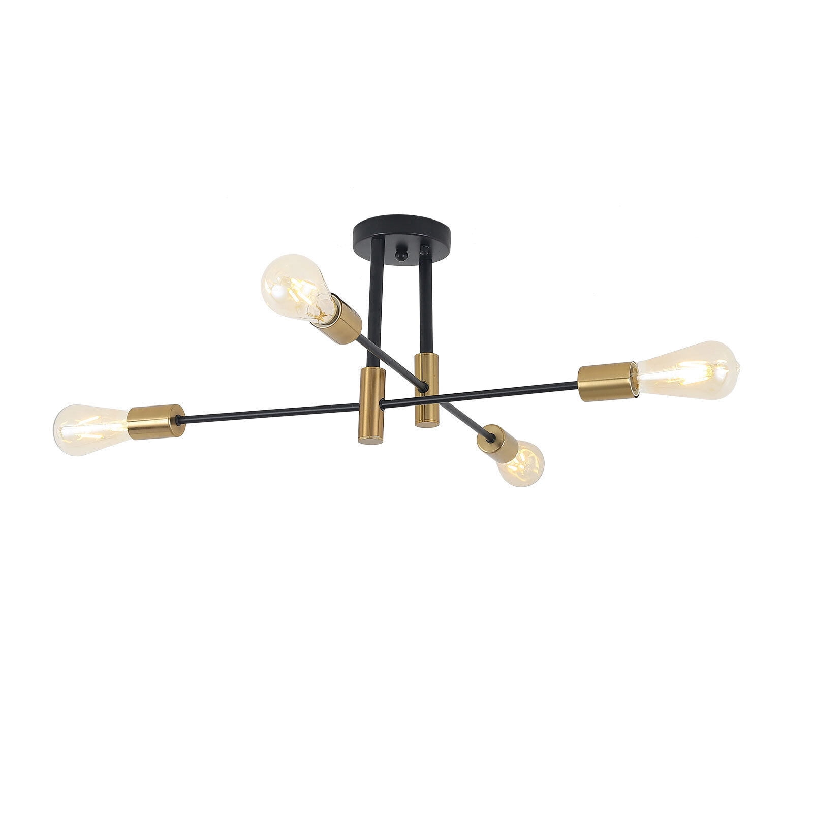 Miumaeov Modern Sputnik Chandelier Ceiling Light Fixture Pendant Lamp for Living Room Bedroom Dining Room Black + Copper