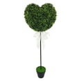 thumbnail image 2 of 2.5 ft Boxwood Heart Topiary Outdoor, Valentine's Day Heart Shaped Topiary Trees, Artificial Decorations Ball Planter Pots with Bow Tie, Faux Fake Mini Greenery Indoor Porch Home Easter Decor,1Pc, 2 of 6