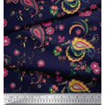 thumbnail image 2 of Soimoi Velvet Fabric Floral & Paisley Print Fabric by Yard 58 Inch Wide, 2 of 5