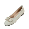 thumbnail image 2 of HTHLVMD Slip On Flat Shoes, Party Flat Shoes, Retro Bow Flats, Office Shoes, Women's Round Toe Ballet Shoes Flats Comfortable Ballerina Shoes Slip On Work Flats for Walking, Driving, Dressy, White 6, 2 of 5