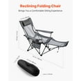 thumbnail image 2 of Reclining Camping Chair, 4 Adjustable Positions, Portable Folding Lounger for Adults, Mesh Beach Chair with Headrest & Foot Rest, Supports 220 lbs, Heavy Duty Camp Chairs for , Gray, 2 of 8