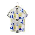 thumbnail image 4 of Floenr Mens T Shirts,Men's Lapel Chest Pocket Hawaiian Print Loose Short Sleeve Shirt, 4 of 4