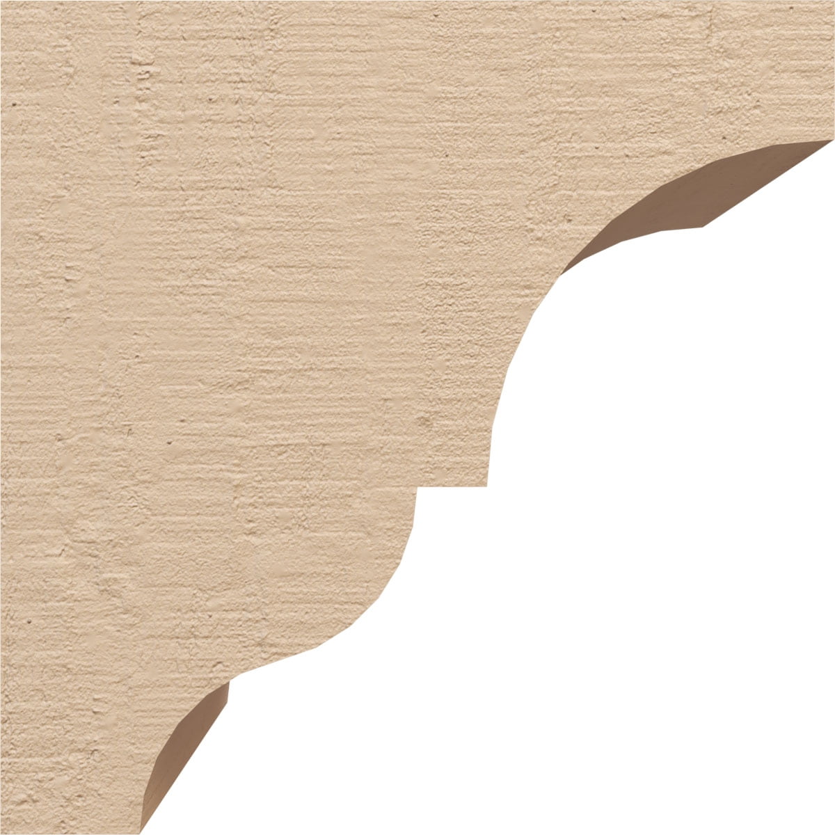 8"W x 8"D x 8"H Wide Asheboro Rough Cedar Woodgrain TimberThane Corbel, Primed Tan