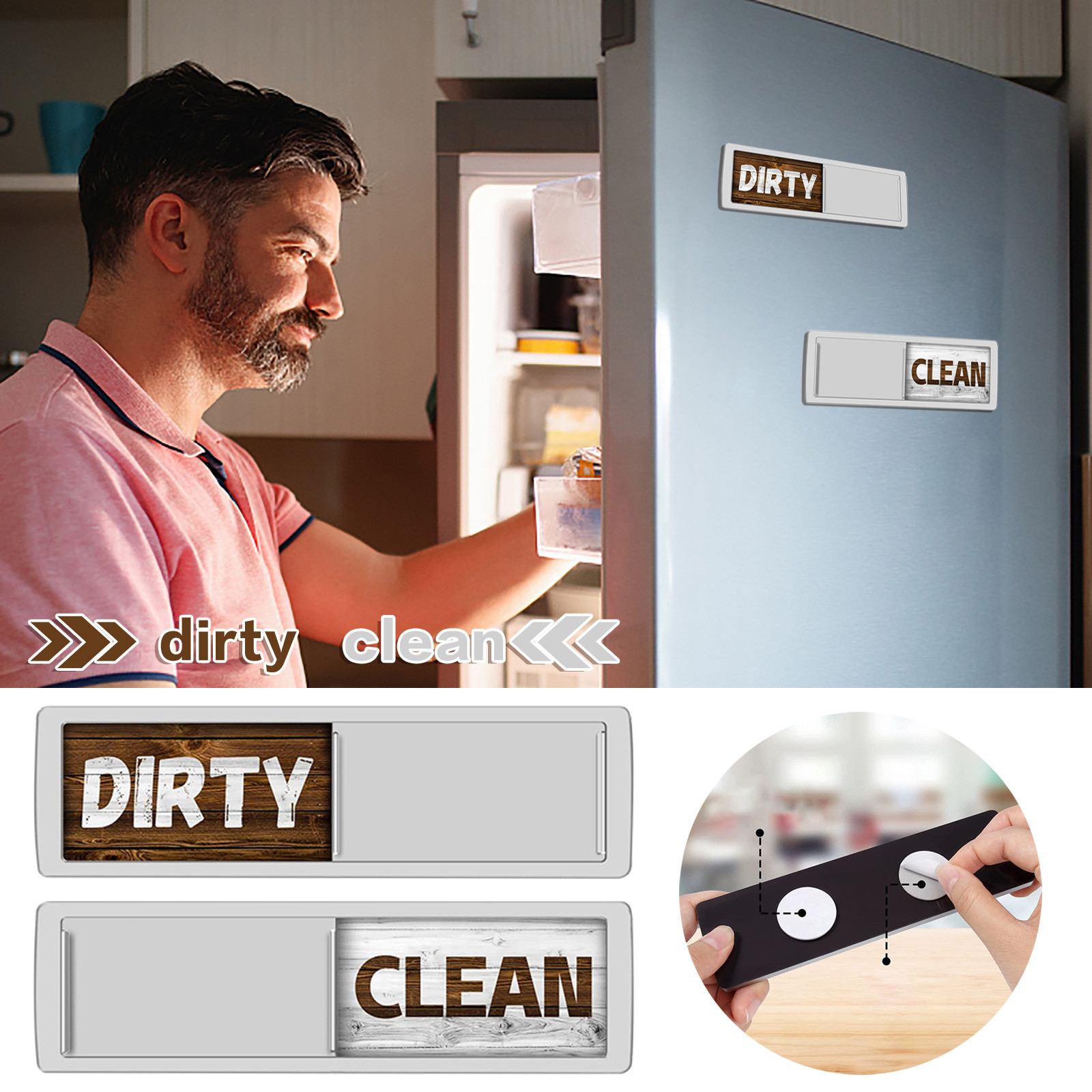 jsaierl Premium Dishwasher Clean Dirty Sign Indicator For
