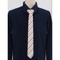 thumbnail image 2 of INSPIRE CHIC Men's Stripe Self-Tied Slim Ties Green Pink One Size, 2 of 5
