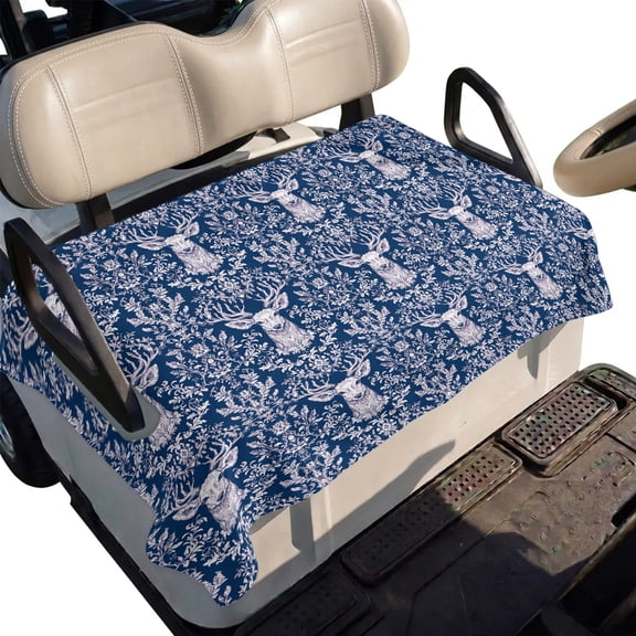Golf Cart Seat Cover Branches Leaves Club Car Golf Cart Seat Covers Soft Absorbent Golfcart Towel Blanket Deer Head Golf Seat Covers for Cart Decor Fits 2 & 4 Passenger 51"x31"
