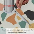 thumbnail image 6 of Coolnut 60" Terrazzo Geometric Round Tablecloth, Waterproof Spillproof Polyester Fabric Table Cover with Zipper Umbrella Hole for Outdoor Patio Garden Dining Party, 6 of 7