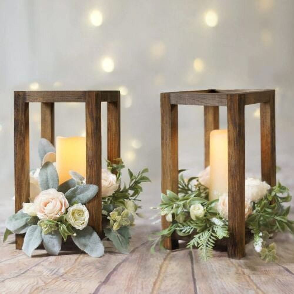 12 Pcs Wooden Wedding Lantern Centerpiece, Rustic Wedding Candle Holder  Decor - Walmart.com