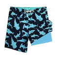 thumbnail image 2 of Nmnitkp Mens Swim Trunks with Compression Liner 2-in-1 Swim Trunks Stretch Quick Dry Swim Shorts UPF 50+ Sun Protection Swimtrunks Pockets Blue,L, 2 of 3