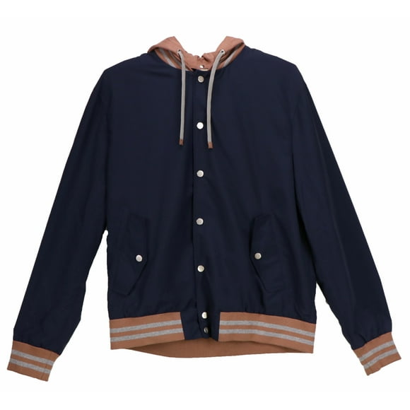 Eleventy Blouson Bombardier pour Homme Bleu Marine avec Garniture Bleue - 44 US / 54 EU